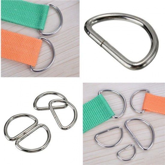 10pcs Metal Silver D Rings Chrome For Webbing Strapping Craft Belt Purse Bags