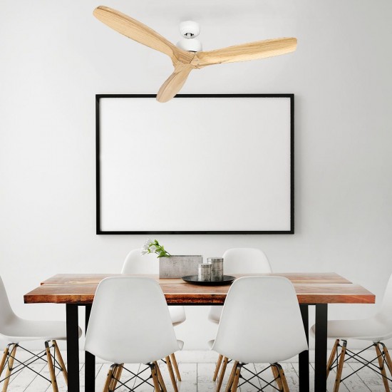 110V 52 inch Wooden Ceiling Fan Modern Remote Control Home Living Room Ventilators Decor