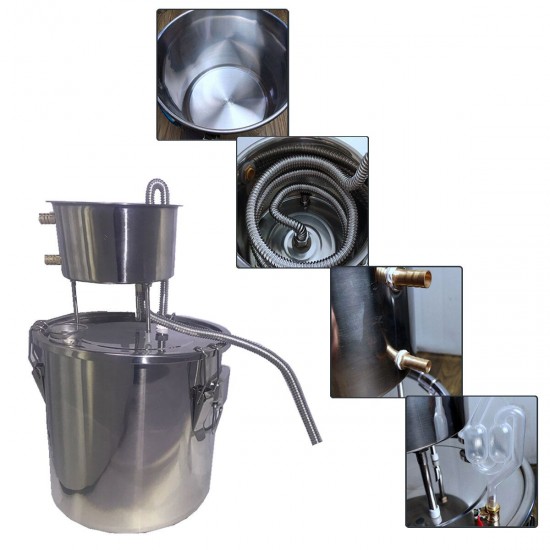 11/22/35L Alcohol Distiller Making Still Boiler Stainless Steel Copper Home Brew 11/22/35L Alcohol Distiller Making Still Boiler Stainless Steel Copper Home Brew