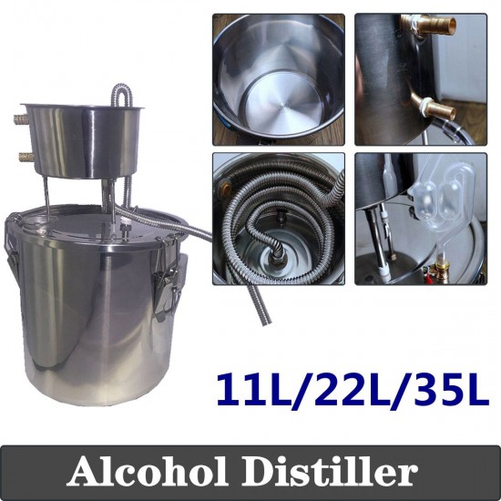 11/22/35L Alcohol Distiller Making Still Boiler Stainless Steel Copper Home Brew 11/22/35L Alcohol Distiller Making Still Boiler Stainless Steel Copper Home Brew