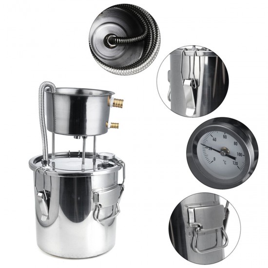 11L Aolcohol Making Set Stainless Steel Boiler Aolcohol Distiller 220V Water Pump