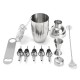 11Pcs Stainless Steel Cocktail Shaker Mixer Martini Spirits Muddler Pourer Strainer Bartender Set 11Pcs Stainless Steel Cocktail Shaker Mixer Martini Spirits Muddler Pourer Strainer Bartender Set