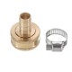 1/2 '' NPT Brass Male Female Connector Garden Hose Repair Quick Connect Water Pipe Fittings Car Wash Adapter w/ Adjustable Ear Hose Clamp Clip