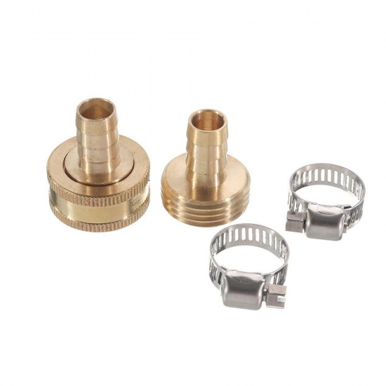 1/2 '' NPT Brass Male Female Connector Garden Hose Repair Quick Connect Water Pipe Fittings Car Wash Adapter w/ Adjustable Ear Hose Clamp Clip 1/2 '' NPT Brass Male Female Connector Garden Hose Repair Quick Connect Water Pipe Fittings Car Wash Adapter w/ Adjustable Ear Hose Clamp Clip