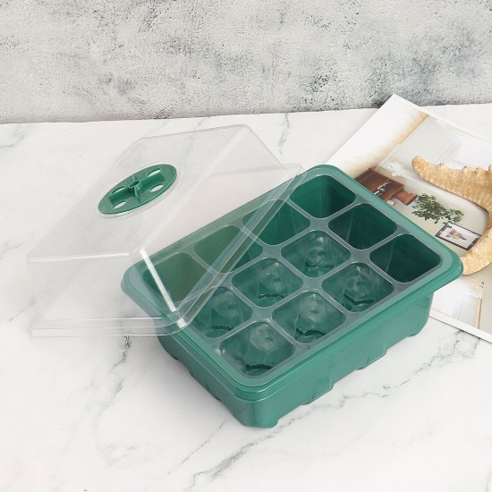 12 Cells Grain Trays Grainling Starter Tray Humidity Adjustable Plant Starting Kit With Dome And Base Greenhouse Grow Set Mini Propagator For Grains Growing 12 Cells Grain Trays Grainling Starter Tray Humidity Adjustable Plant Starting Kit With Dome And Base Greenhouse Grow Set Mini Propagator For Grains Growing