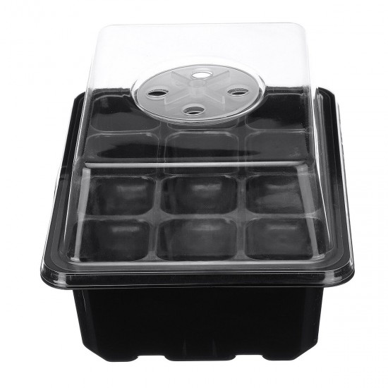 12 Cells Grain Trays Grainling Starter Tray Humidity Adjustable Plant Starting Kit With Dome And Base Greenhouse Grow Set Mini Propagator For Grains Growing