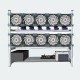 12 GPU Aluminum Open Air Miner Frame Mining Rig Case ETH BTC Ethereum 10 Fans