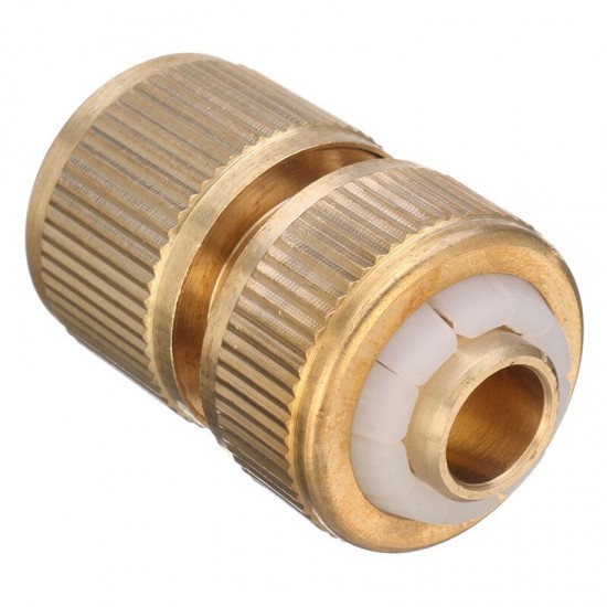 1/2 Inch Brass Water Tap Hose Pipe Connector Quick Hose Coupler Adapter with Water Stop