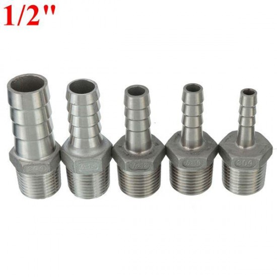 1/2 Inch Male Thread Pipe Barb Hose Tail Connector Adapter 68mm To 19mm 1/2 Inch Male Thread Pipe Barb Hose Tail Connector Adapter 68mm To 19mm