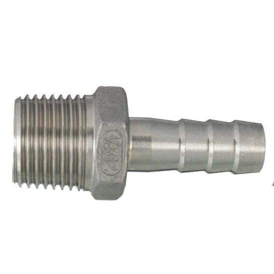 1/2 Inch Male Thread Pipe Barb Hose Tail Connector Adapter 68mm To 19mm 1/2 Inch Male Thread Pipe Barb Hose Tail Connector Adapter 68mm To 19mm