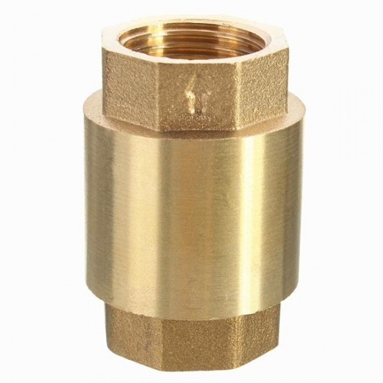 1/2 Inch NPT Vertical In Line Spring Loaded Brass Check Valve