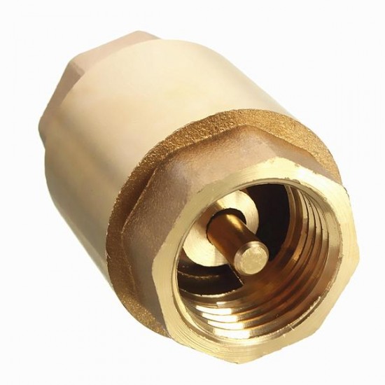 1/2 Inch NPT Vertical In Line Spring Loaded Brass Check Valve