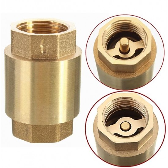 1/2 Inch NPT Vertical In Line Spring Loaded Brass Check Valve