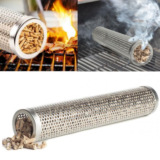 12 Inch Round BBQ Smoker Wood Pellet Grill Hot Cold Smoke Generator Smoking Mesh Tube 12 Inch Round BBQ Smoker Wood Pellet Grill Hot Cold Smoke Generator Smoking Mesh Tube