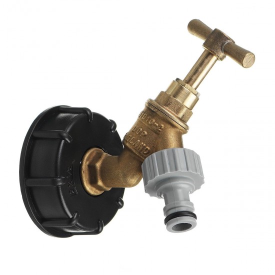 1/2 Inch S60x6 IBC Water Tank Adapter Tap Outlet Replacement Valve Fitting for Garden Water Connector Brass