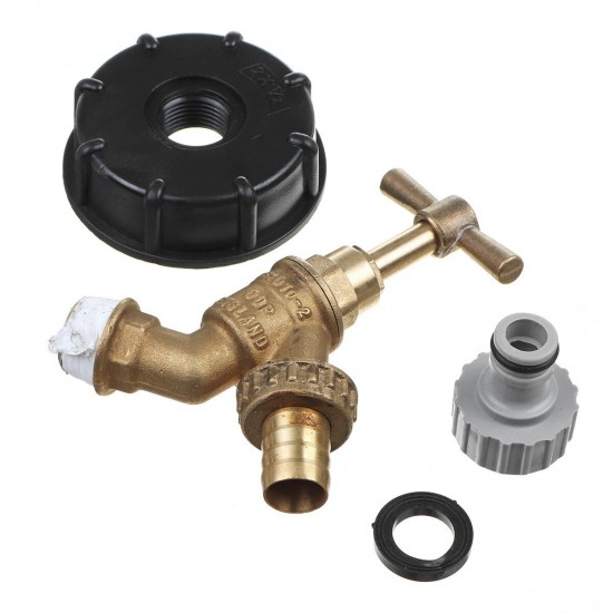 1/2 Inch S60x6 IBC Water Tank Adapter Tap Outlet Replacement Valve Fitting for Garden Water Connector Brass