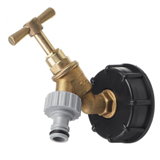 1/2 Inch S60x6 IBC Water Tank Adapter Tap Outlet Replacement Valve Fitting for Garden Water Connector Brass