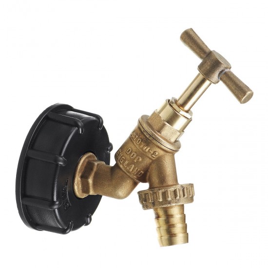 1/2 Inch S60x6 IBC Water Tank Adapter Tap Outlet Replacement Valve Fitting for Garden Water Connector Brass