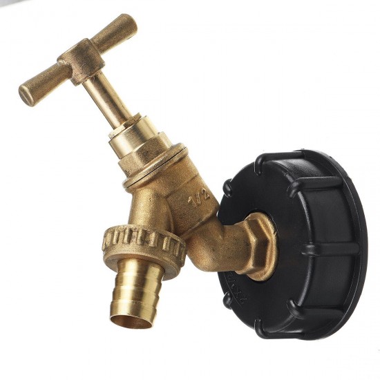 1/2 Inch S60x6 IBC Water Tank Adapter Tap Outlet Replacement Valve Fitting for Garden Water Connector Brass