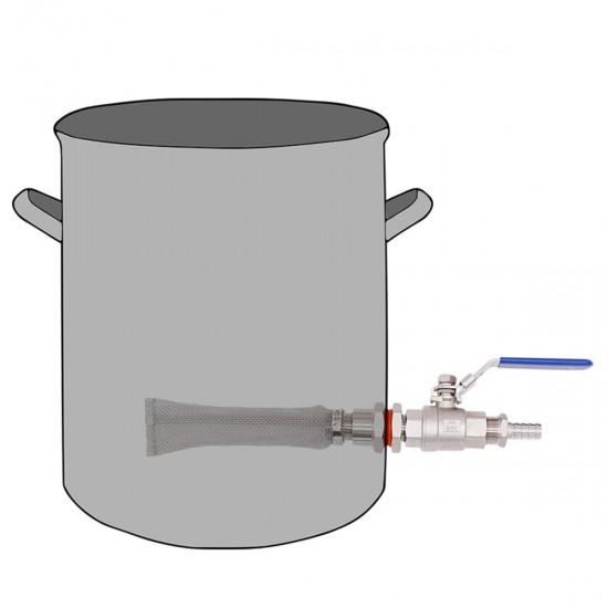 1/2'' Stainless Weldless Ball Valve Barb Fitting Kettle Pot Hardware