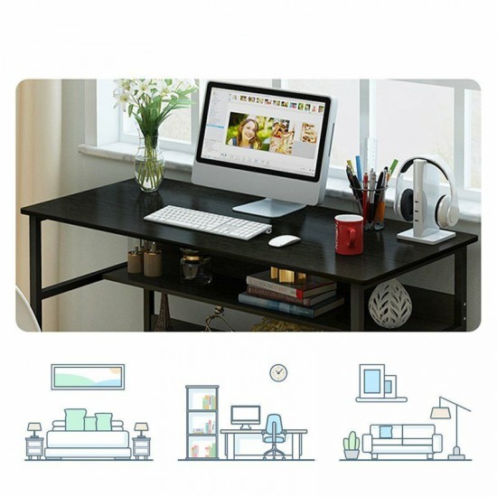 120x45x73cm Laptop Computer Desk Study Table Storage Home Office Workstation Kit