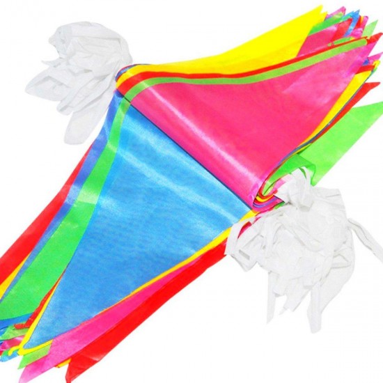 125ft Multicolors Triangle Pennant Flag Party Wedding Birthday Banner Bunting Decorations