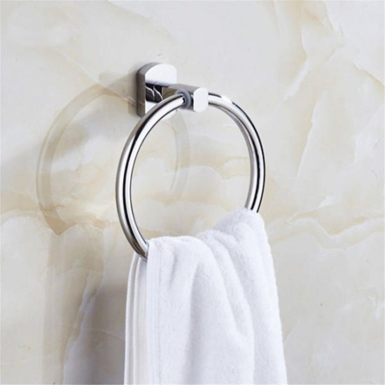 12CM Silver Wall Mounted Chrome Towel Ring Hand Rack Holder