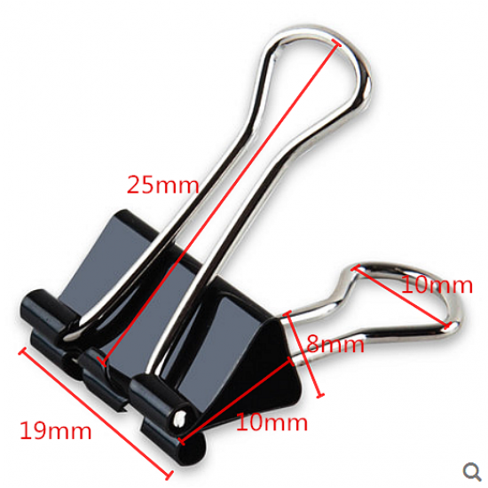 12PCS 19mm Metal Black Binder Spring Clips Paper Filing Grip Clamps 12PCS 19mm Metal Black Binder Spring Clips Paper Filing Grip Clamps
