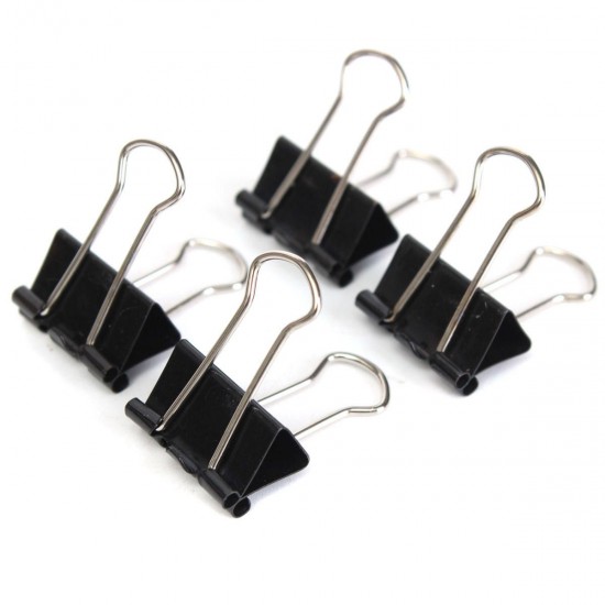 12PCS 19mm Metal Black Binder Spring Clips Paper Filing Grip Clamps