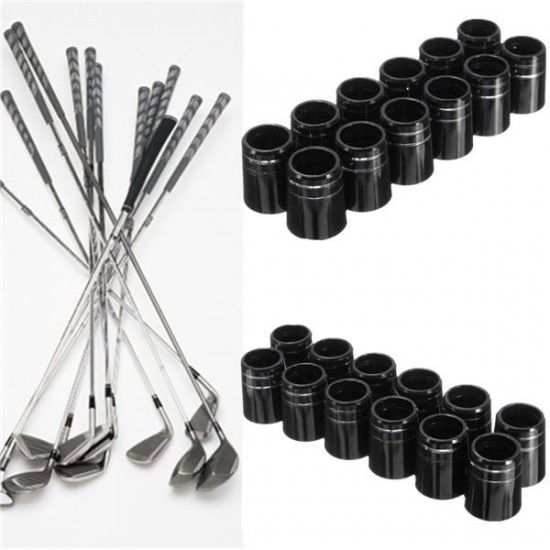 12Pcs Black Plastic Golf Tip Ferrules Rings Adapters For .375 and .350 Iron Shafts