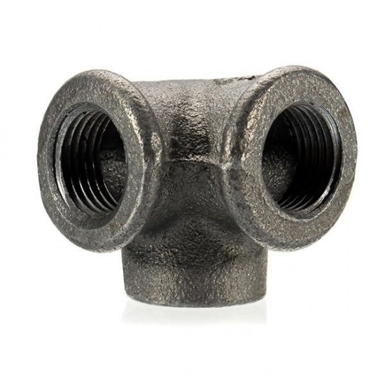 1/2'' 3/4'' 1'' 3 Way Pipe Fittings Malleable Iron Black Elbow Tee Female Connector