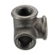 1/2'' 3/4'' 1'' 3 Way Pipe Fittings Malleable Iron Black Elbow Tee Female Connector