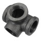 1/2'' 3/4'' 1'' 4 Way Pipe Fitting Malleable Iron Black Side Outlet Tee Female Tube Connector 1/2'' 3/4'' 1'' 4 Way Pipe Fitting Malleable Iron Black Side Outlet Tee Female Tube Connector