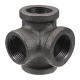 1/2'' 3/4'' 1'' 4 Way Pipe Fitting Malleable Iron Black Side Outlet Tee Female Tube Connector 1/2'' 3/4'' 1'' 4 Way Pipe Fitting Malleable Iron Black Side Outlet Tee Female Tube Connector