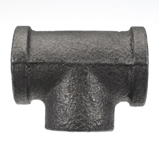 1/2'' 3/4'' 1'' 4 Way Pipe Fitting Malleable Iron Black Side Outlet Tee Female Tube Connector 1/2'' 3/4'' 1'' 4 Way Pipe Fitting Malleable Iron Black Side Outlet Tee Female Tube Connector
