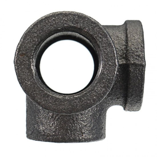 1/2'' 3/4'' 1'' 4 Way Pipe Fitting Malleable Iron Black Side Outlet Tee Female Tube Connector