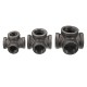 1/2'' 3/4'' 1'' 4 Way Pipe Fitting Malleable Iron Black Side Outlet Tee Female Tube Connector 1/2'' 3/4'' 1'' 4 Way Pipe Fitting Malleable Iron Black Side Outlet Tee Female Tube Connector