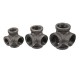 1/2'' 3/4'' 1'' 4 Way Pipe Fitting Malleable Iron Black Side Outlet Tee Female Tube Connector