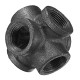 1/2'' 3/4'' 1'' 6 Way Pipe Fitting Malleable Iron Black Double Outlet Cross Female Tube Connector