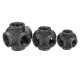 1/2'' 3/4'' 1'' 6 Way Pipe Fitting Malleable Iron Black Double Outlet Cross Female Tube Connector 1/2'' 3/4'' 1'' 6 Way Pipe Fitting Malleable Iron Black Double Outlet Cross Female Tube Connector