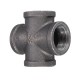 1/2'' 3/4'' 1'' Cross 4 Way Pipe Fitting Malleable Iron Black Female Tube Connector