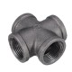 1/2'' 3/4'' 1'' Cross 4 Way Pipe Fitting Malleable Iron Black Female Tube Connector 1/2'' 3/4'' 1'' Cross 4 Way Pipe Fitting Malleable Iron Black Female Tube Connector