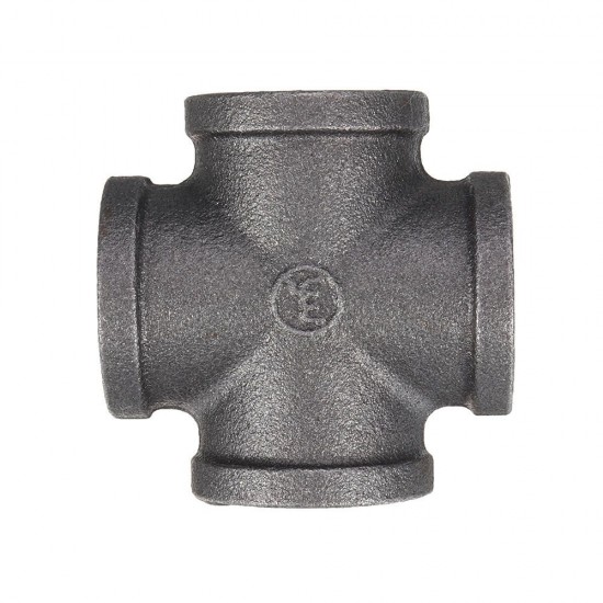 1/2'' 3/4'' 1'' Cross 4 Way Pipe Fitting Malleable Iron Black Female Tube Connector 1/2'' 3/4'' 1'' Cross 4 Way Pipe Fitting Malleable Iron Black Female Tube Connector