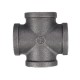 1/2'' 3/4'' 1'' Cross 4 Way Pipe Fitting Malleable Iron Black Female Tube Connector