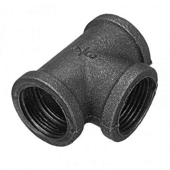 1/2'' 3/4'' 1'' Equal Tee 3 Way Pipe Malleable Iron Black Pipes Fittings Female Tube Connector