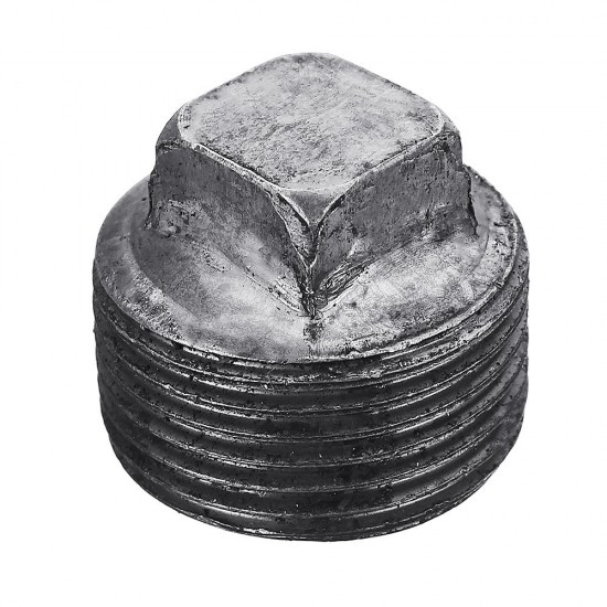 1/2'' 3/4'' 1'' Malleable Iron Plug w/ Square Head Male Black Pipe Fitting