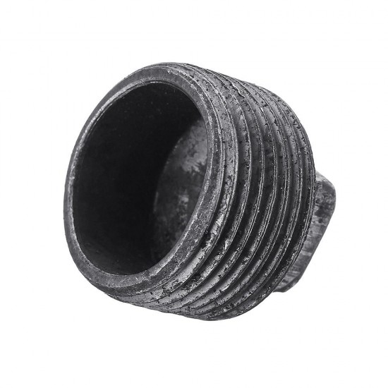 1/2'' 3/4'' 1'' Malleable Iron Plug w/ Square Head Male Black Pipe Fitting