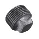 1/2'' 3/4'' 1'' Malleable Iron Plug w/ Square Head Male Black Pipe Fitting