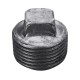 1/2'' 3/4'' 1'' Malleable Iron Plug w/ Square Head Male Black Pipe Fitting