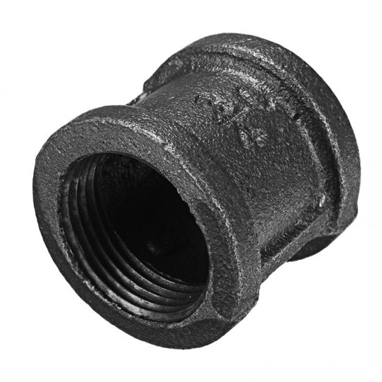 1/2'' 3/4'' 1'' Straight Malleable Iron Connector Female Coupling Banded Ends Black Pipe Fitting